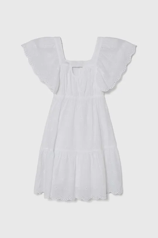 Dievčenské bavlnené šaty Pepe Jeans ODELET biela