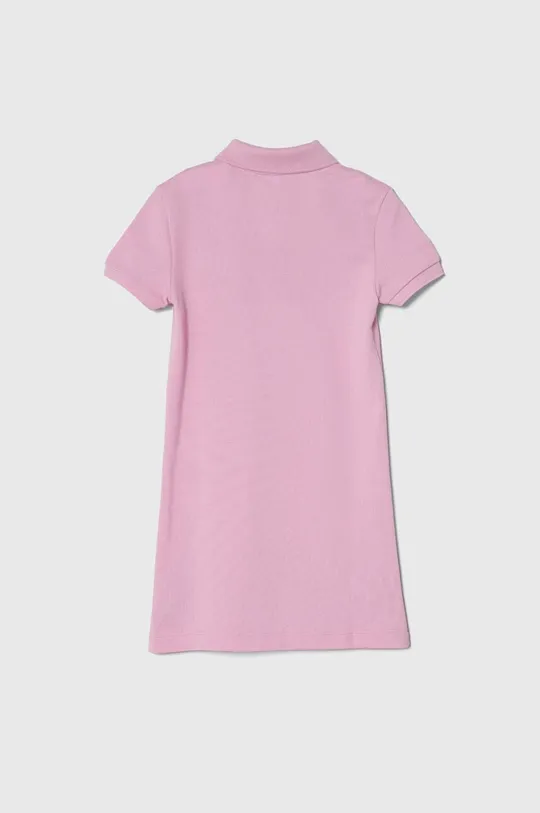 Dievčenské bavlnené šaty Lacoste ružová