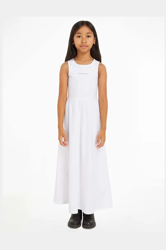 biały Calvin Klein Jeans sukienka dziecięca Dziewczęcy