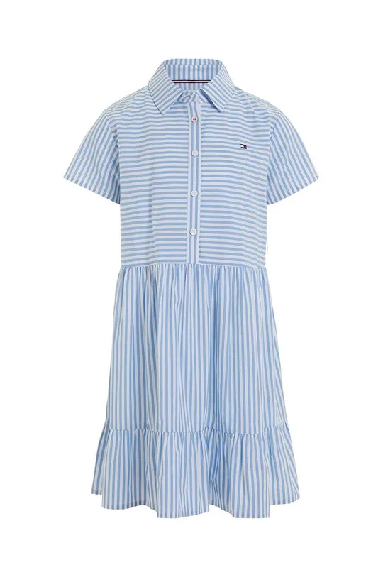 Хлопковое детское платье Tommy Hilfiger голубой