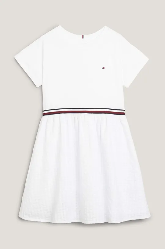 Dievčenské bavlnené šaty Tommy Hilfiger biela