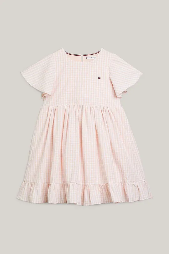 Хлопковое детское платье Tommy Hilfiger розовый