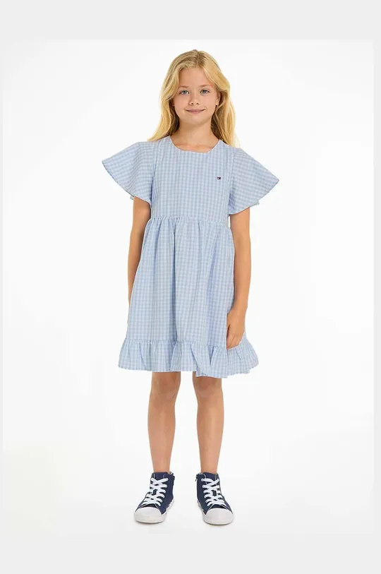 голубой Хлопковое детское платье Tommy Hilfiger Для девочек