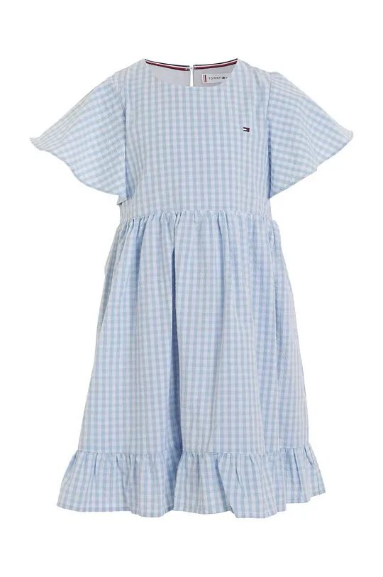 Dievčenské bavlnené šaty Tommy Hilfiger modrá