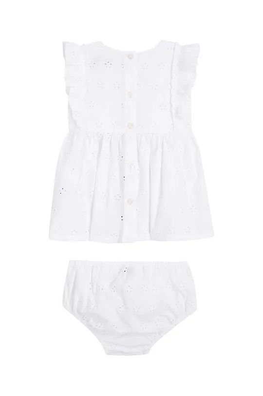 Pamučna haljina za bebe Tommy Hilfiger bijela