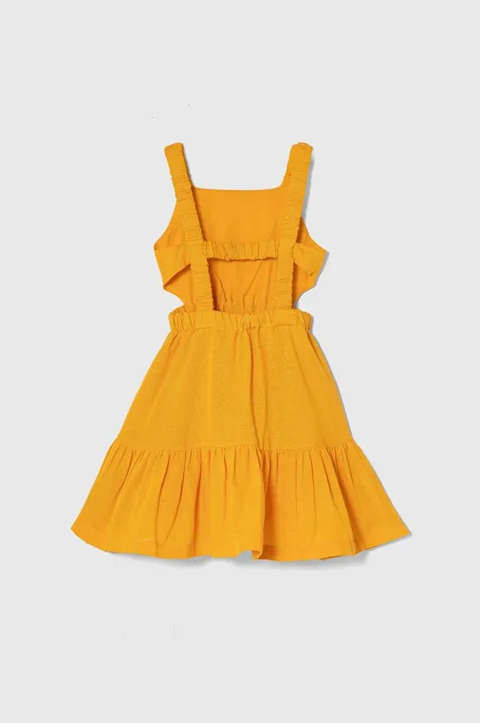 Φόρεμα από λινό μείγμα zippy πορτοκαλί