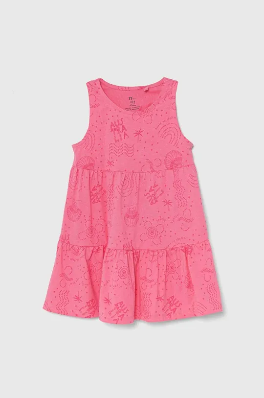 Otroška bombažna obleka zippy 2-pack roza