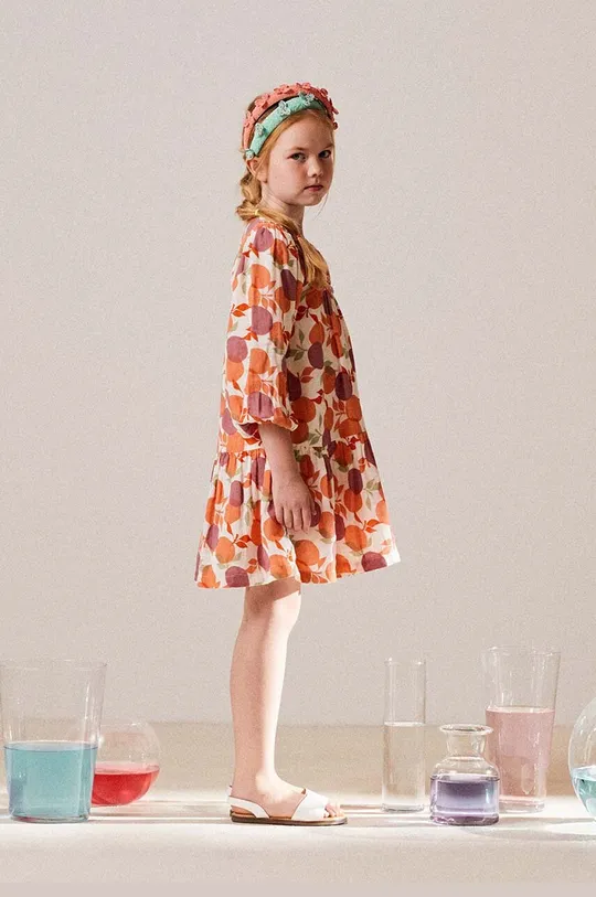 помаранчевий Дитяча бавовняна сукня zippy Для дівчаток
