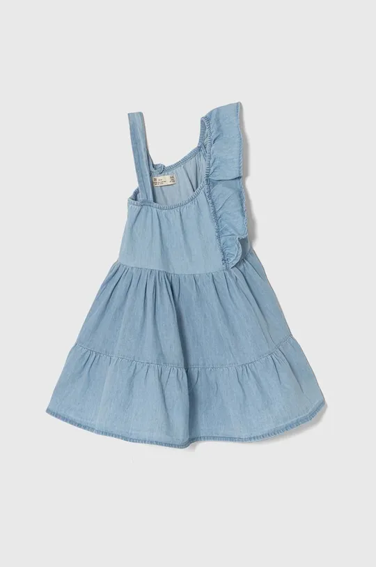 modra Otroška bombažna obleka zippy Dekliški