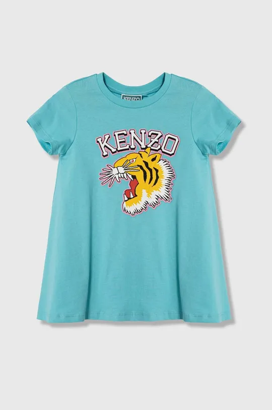 Хлопковое детское платье Kenzo Kids голубой