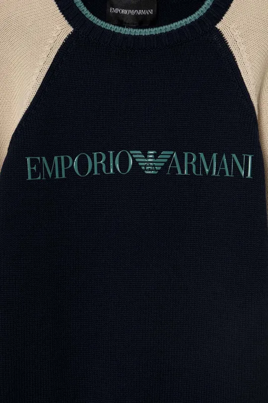 Dječji pamučni pulover Emporio Armani Temeljni materijal: 100% Pamuk Manžeta: 94% Pamuk, 5% Poliamid, 1% Elastan