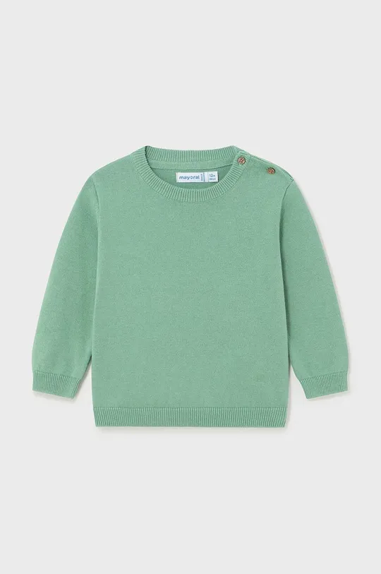 Pamučni pulover za bebe Mayoral zelena