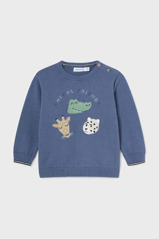 блакитний Бавовняний светр для немовлят Mayoral Для хлопчиків