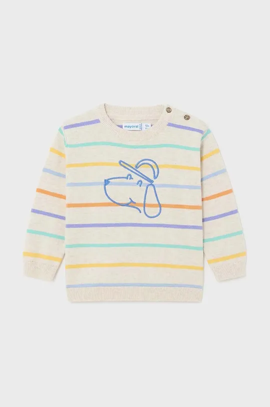 Pamučni pulover za bebe Mayoral bež