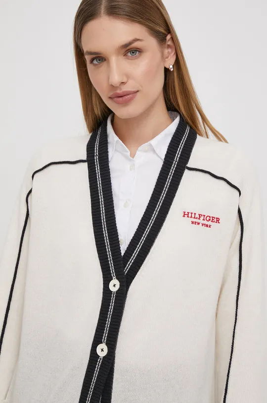 béžová Vlnený kardigán Tommy Hilfiger