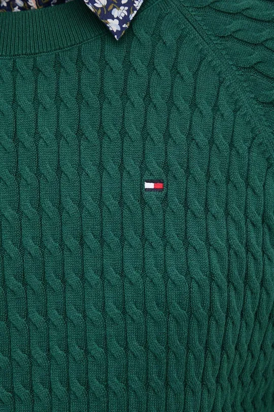 Хлопковый свитер Tommy Hilfiger WW0WW41142 зелёный