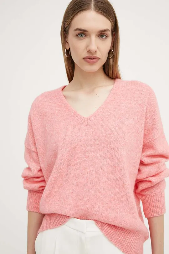 rózsaszín Boss Orange gyapjú pulóver