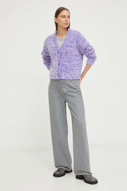 Samsoe Samsoe cardigan in lana violetto