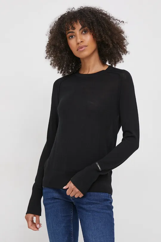 Volnen pulover Calvin Klein črna