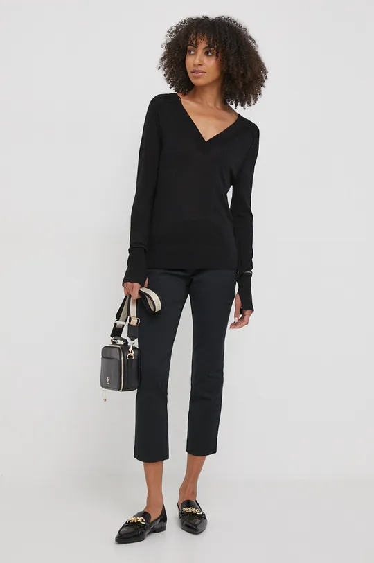 Calvin Klein sweter wełniany czarny