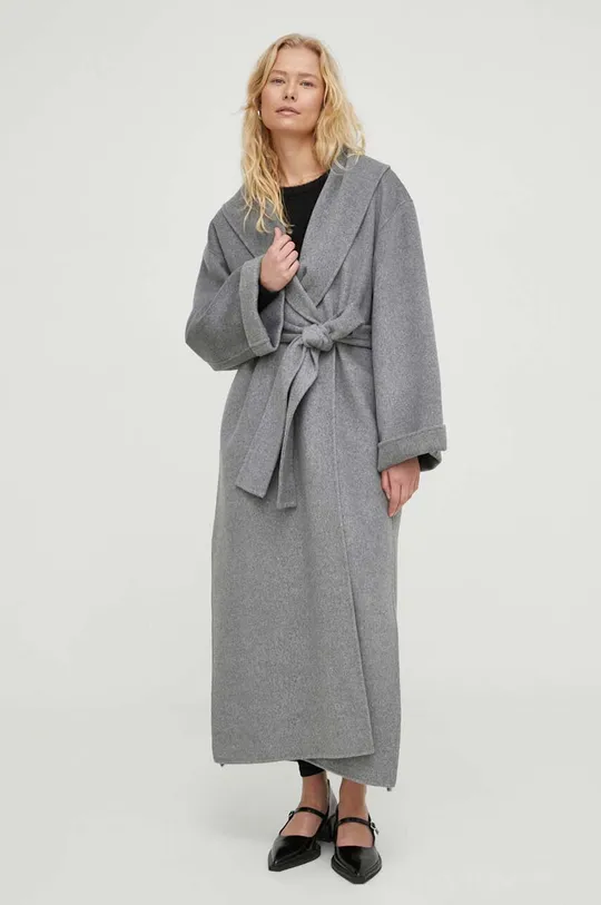 sivá Vlnený kabát By Malene Birger