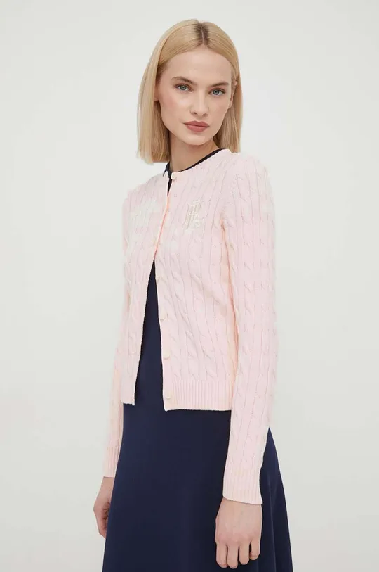 rózsaszín Lauren Ralph Lauren pamut pulóver Női