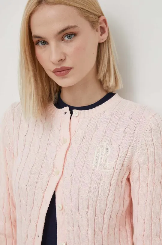 roza Pamučni pulover Lauren Ralph Lauren