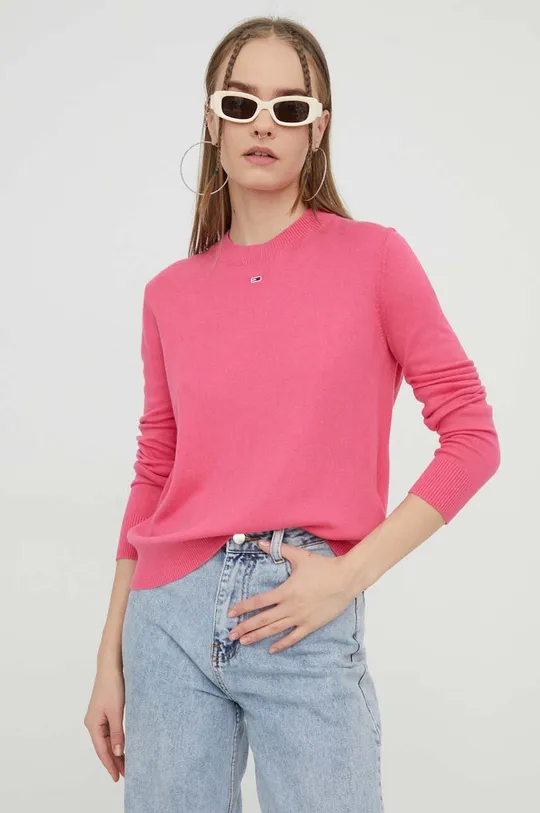 ροζ Πουλόβερ Tommy Jeans Γυναικεία