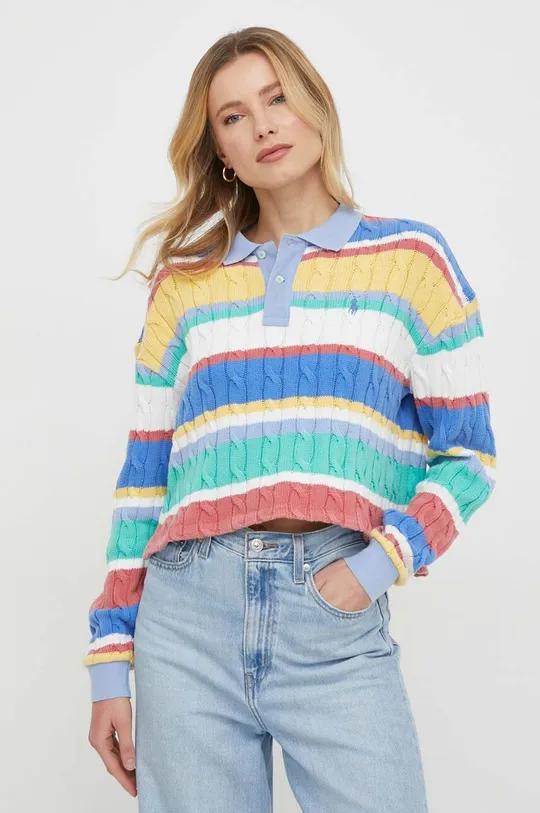 πολύχρωμο Βαμβακερό πουλόβερ Polo Ralph Lauren Γυναικεία