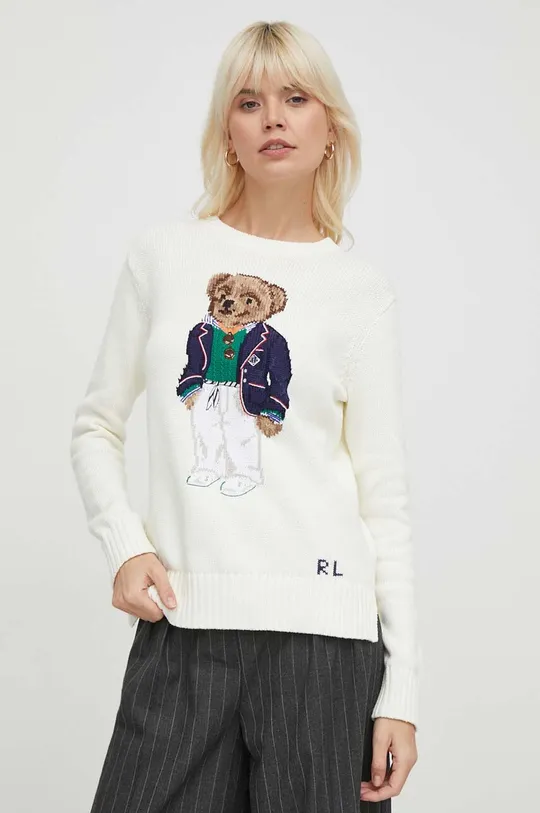 бежевий Бавовняний светр Polo Ralph Lauren Жіночий