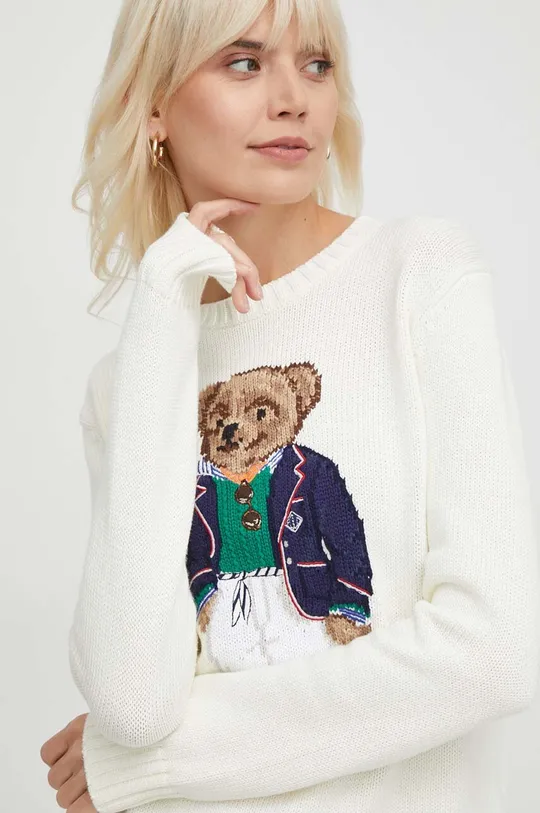 бежевый Хлопковый свитер Polo Ralph Lauren