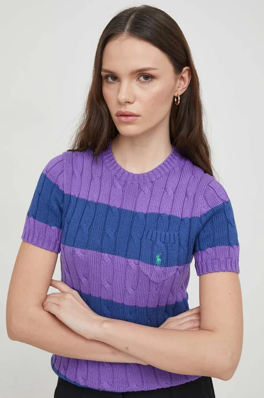 барвистий Бавовняний светр Polo Ralph Lauren Жіночий