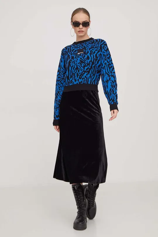 Πουλόβερ με προσθήκη μαλλιού Karl Lagerfeld Jeans σκούρο μπλε