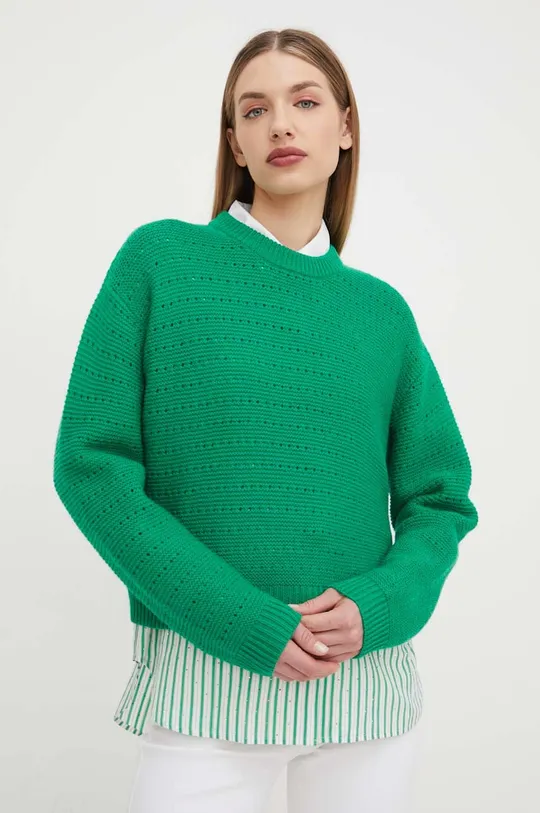 zöld Custommade gyapjú pulóver Taia Női