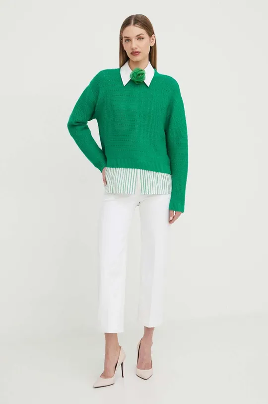 Custommade gyapjú pulóver Taia zöld