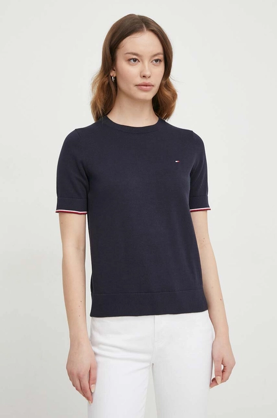 sötétkék Tommy Hilfiger pamut pulóver Női