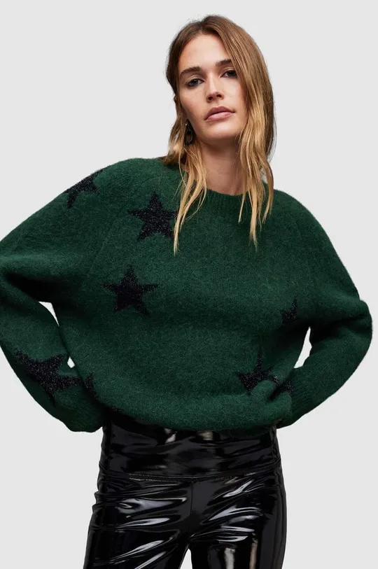 zelena Vuneni pulover AllSaints Star