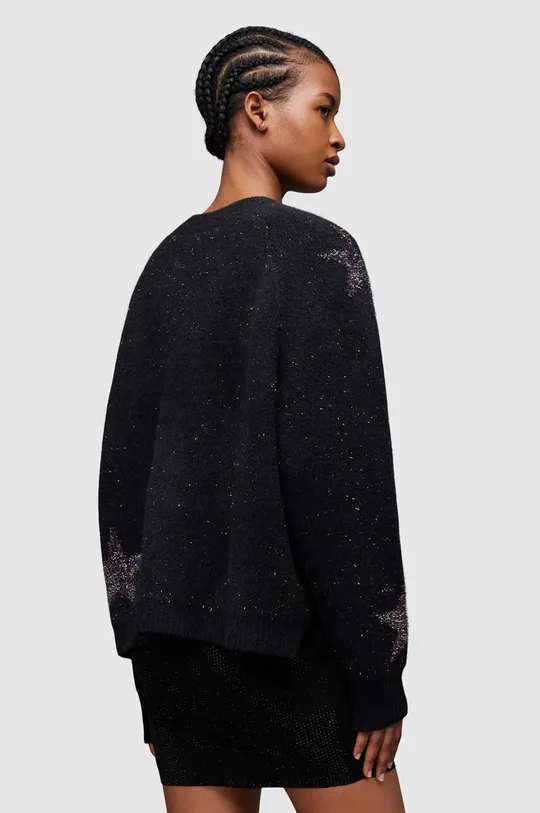czarny AllSaints sweter z wełną Star