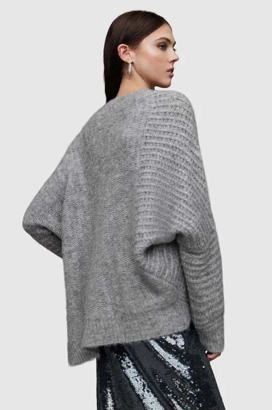 AllSaints gyapjú pulóver Selena szürke