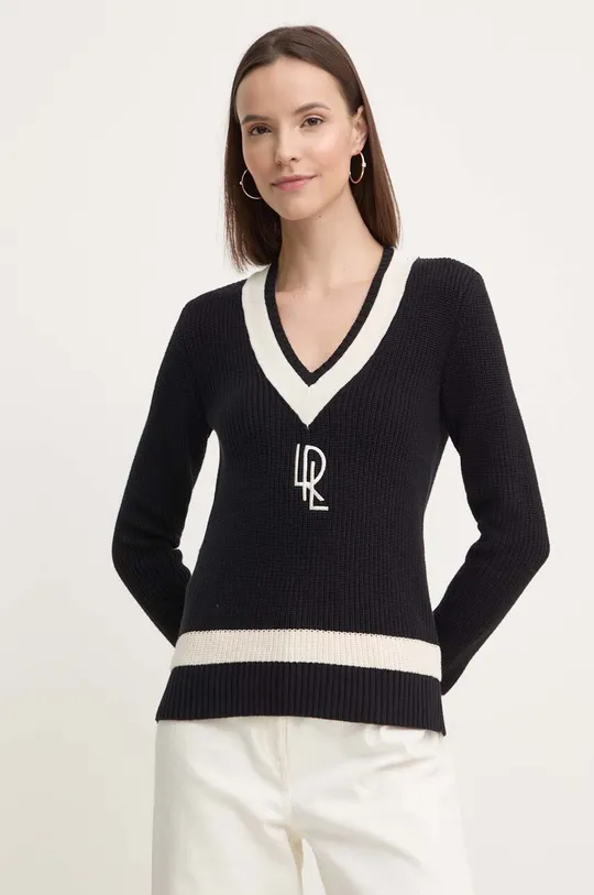 czarny Lauren Ralph Lauren sweter bawełniany