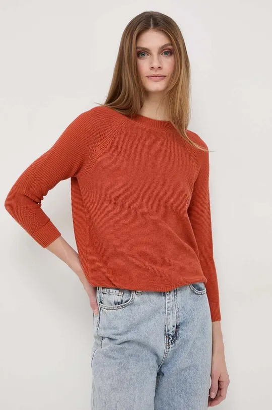 Bombažen pulover Weekend Max Mara oranžna
