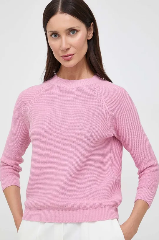 roza Pamučni pulover Weekend Max Mara Ženski