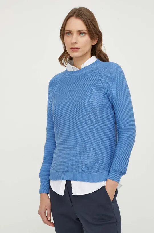 modra Bombažen pulover Weekend Max Mara Ženski