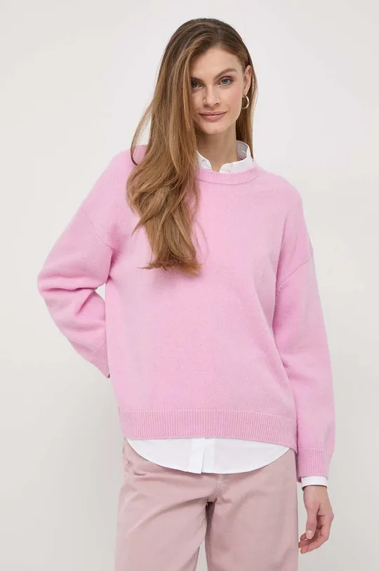 rózsaszín Weekend Max Mara gyapjú pulóver