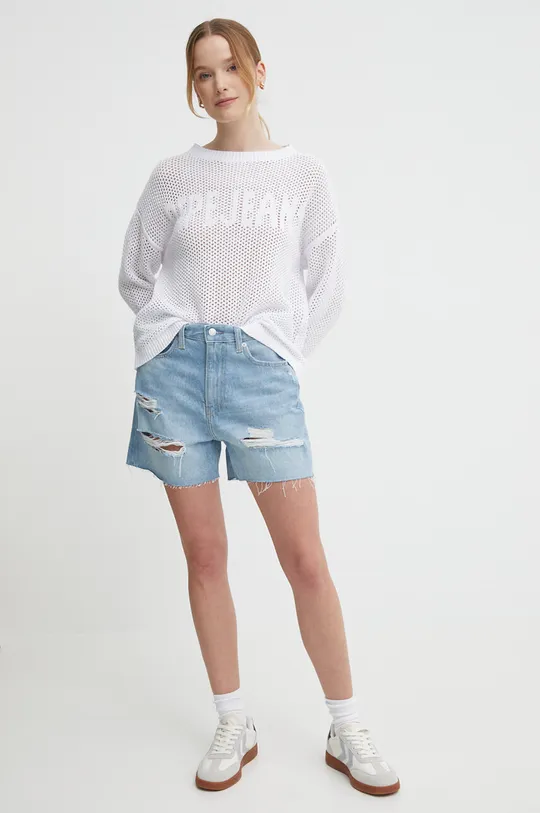 Pamučni pulover Pepe Jeans GISELE bijela