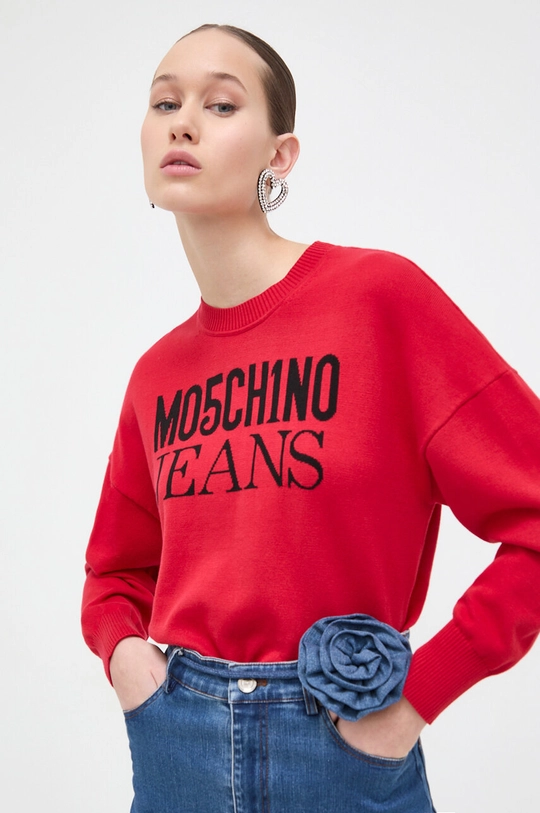 rosso Moschino Jeans maglione in cotone