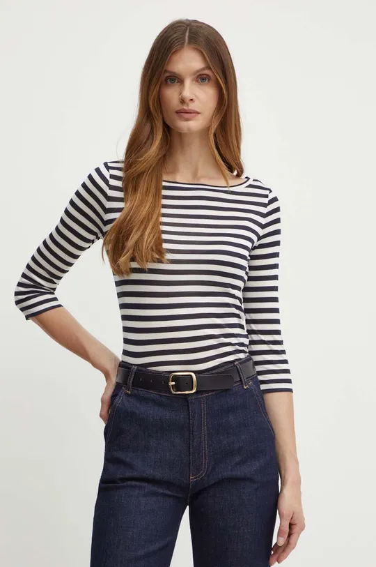 mornarsko modra Svilena srajca z dolgimi rokavi MAX&Co. Ženski