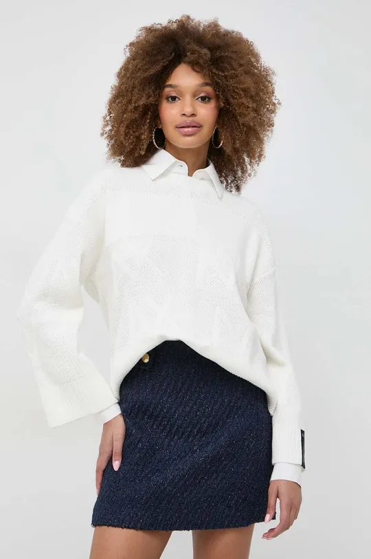 fehér Armani Exchange pamut pulóver Női