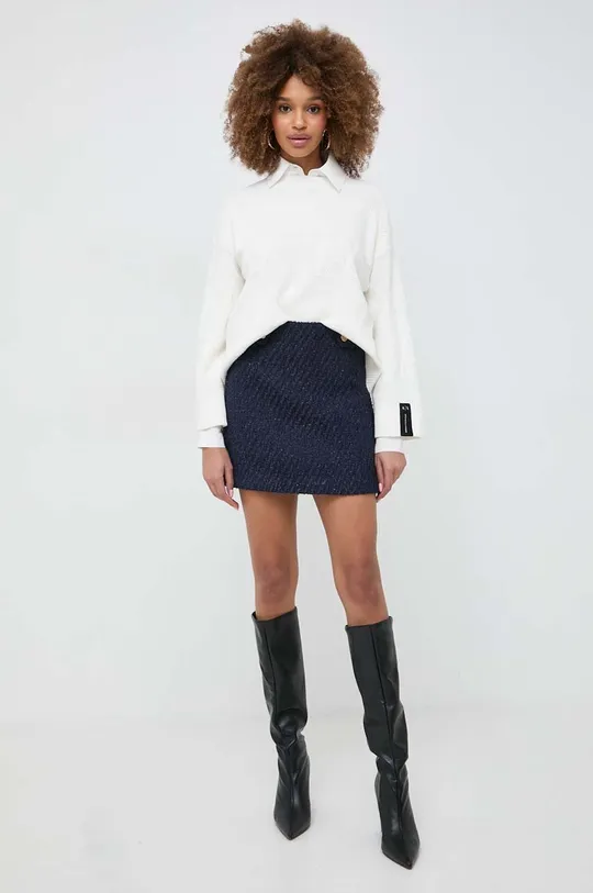 Armani Exchange pamut pulóver fehér
