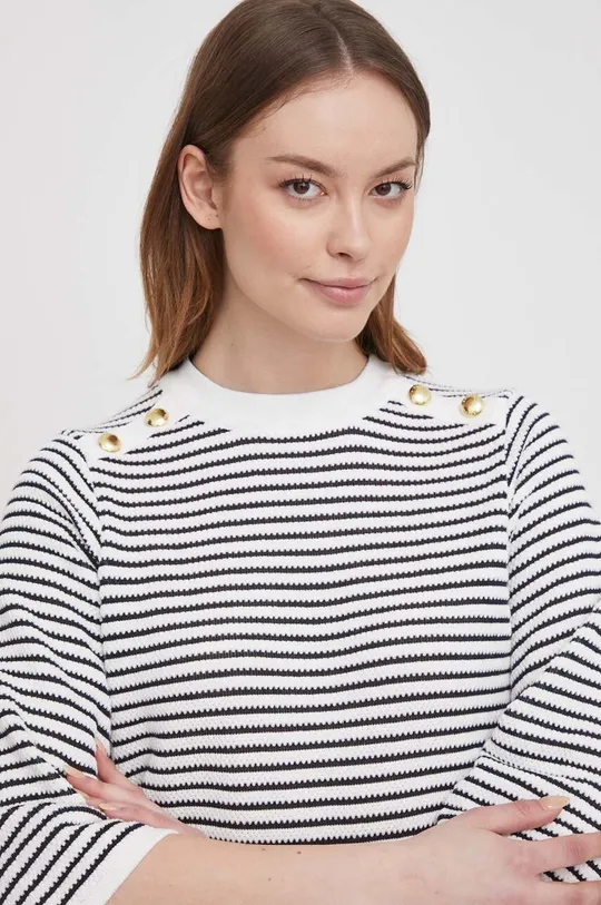 bijela Pamučni pulover Barbour Ženski